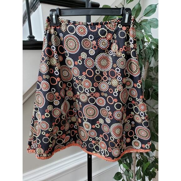 Talbots A-Line Skirt Womens Size 2 Petites Black Geometric Stretch Cotton Sequin - Picture 10 of 11